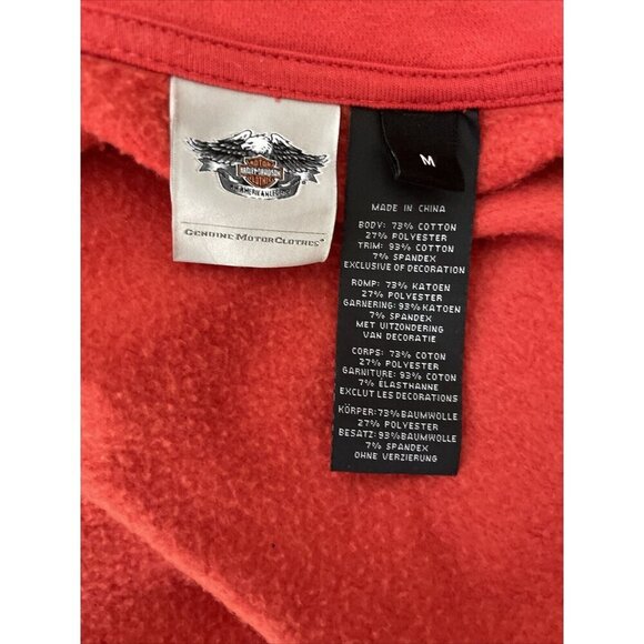 Harley Davidson Women’s Orange Zip Fleece Jacket Womens M Biker Casual - Picture 5 of 5